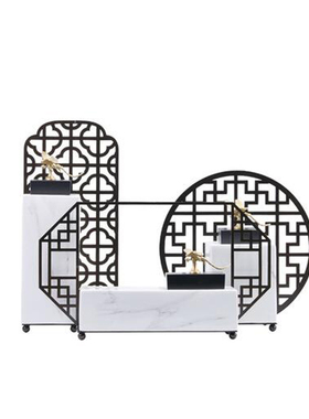 新中式风禅意金属样板房软装饰品