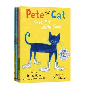 皮特猫大开本平装绘本英文原版6册全套 Pete the Cat I Love My White Shoes 好性格养成书 3-6岁故事图画书 吴敏兰常青藤爸爸书单