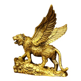 精工纯铜飞虎如虎添翼老虎上山虎生肖飞天老虎铠甲将军虎事业摆件