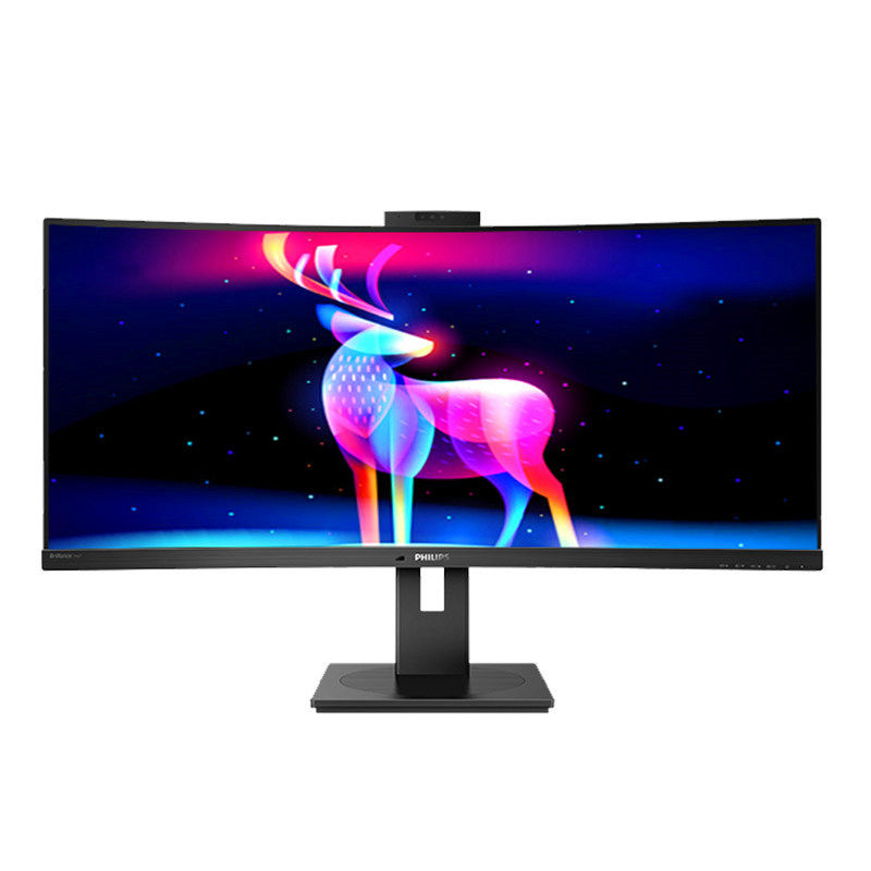 飞利浦34寸4K高清21:9曲面100Hz显示器Type-C90W内置音箱346P1CRH