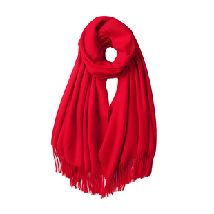 年会红围巾定制logo刺绣印字同学聚会活动批发大红色女围脖中国红