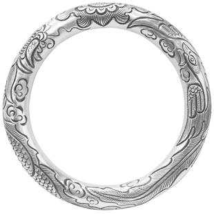 新款100克银镯子手工定制龙凤云纹银镯女饰中式古风时尚手镯