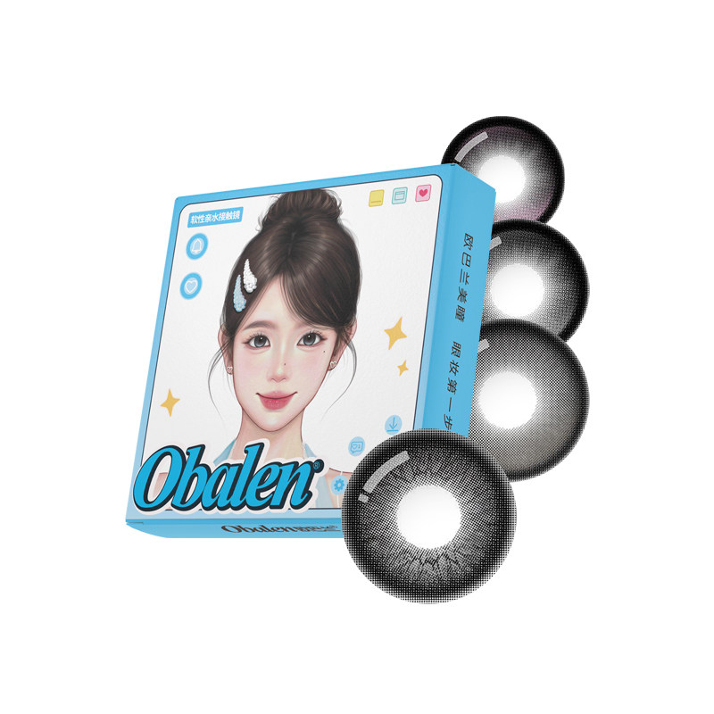 obalen欧巴兰美瞳半年抛【玻璃珠】2片大直径通透款彩色隐形眼镜