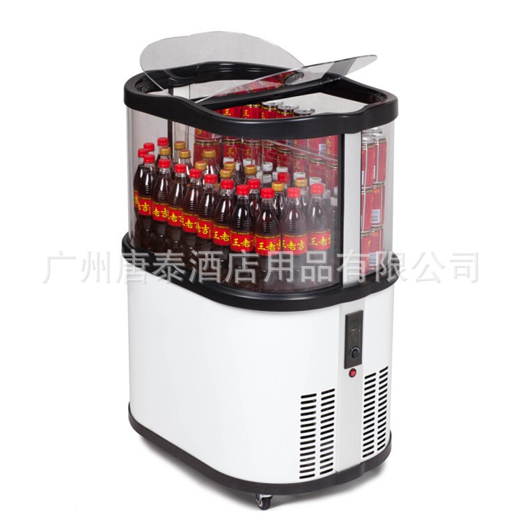 供应广角视窗饮品冷藏展示柜半圆180度 360度设计 饮料柜