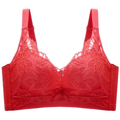 都市丽人调整型防副乳大红色文胸