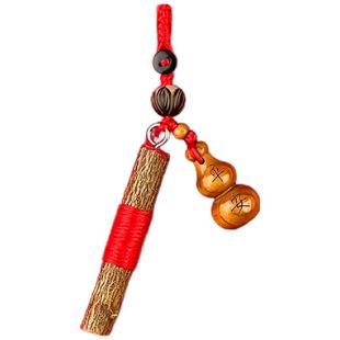 普陀山桃木枝挂件棍葫芦护身符钥匙扣东南枝条手工婴儿儿童随身挂