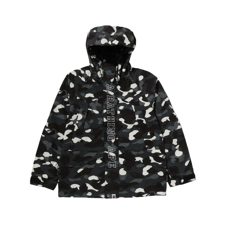 BAPE夜光迷彩图案连帽夹克外套