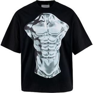 455EMBLE 无性别钢铁肌肉印花重磅短袖T恤DON'T RUIN MY FANTASY