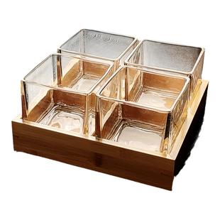 餐具烤肉摆盘玻璃商用蔬菜盘火锅店专用分格创意配菜桶盒拼盘盘子