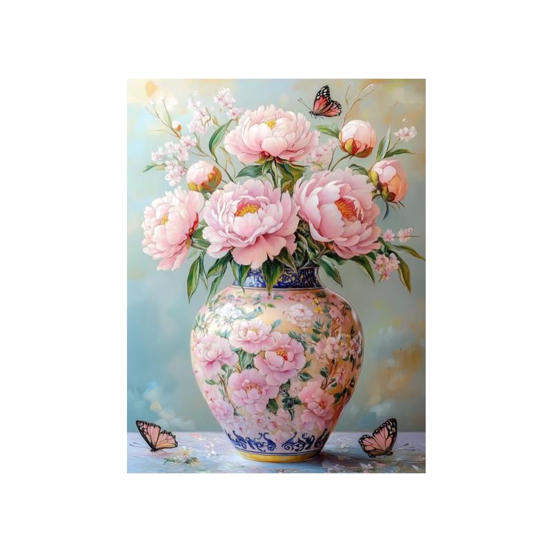 牡丹花瓶钻石画2026新款满钻