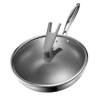 美的0氟炒锅316L不锈钢炒锅
