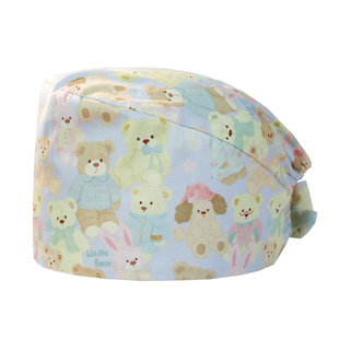 南欧鱼卡通印花帽纯棉医生护士帽麻醉科男女通用包头帽透气工作帽