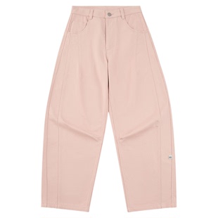 TreesBasic垂感柔软舒适斜纹布破片分割弯刀裤女款