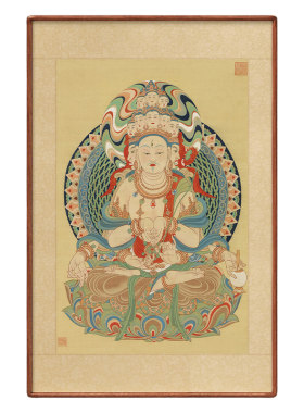 张大千十一面观音像版画