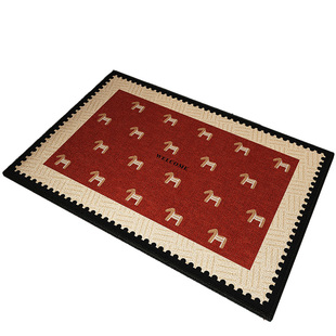 马年入户门地垫家用防滑耐脏脚垫2026新款免洗可裁剪红色高级门垫