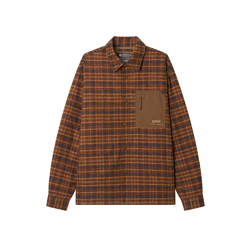 TeenieWeenie格纹拼接衬衫式棉服