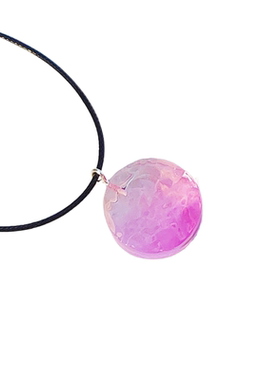 鹊踏枝手作树脂编绳情侣波纹项链