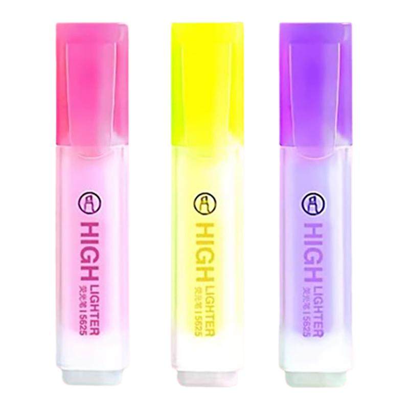 得力荧光笔标记笔学生专用记号笔彩色划重点手抄报专用笔多色初中高颜值荧光笔记重点笔大容量黄色荧光标记笔