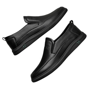 七匹狼男鞋真皮皮面休闲皮鞋2025新款秋季乐福商务一脚蹬豆豆鞋W