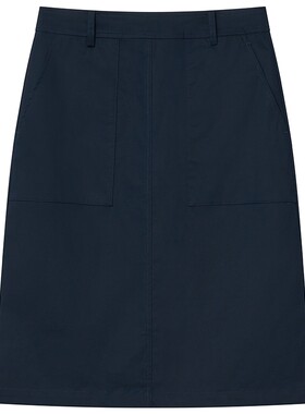 【专柜】Hazzys哈吉斯夏季女士工装直筒半身裙休闲通勤短裙