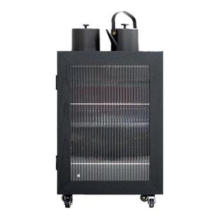 叁几 拂晓茶水柜 白蜡木侘寂风黑色茶车移动小茶台茶桌全自动上水