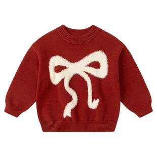 女童新年套装红色嘟嘟家女宝冬季洋气拜年服女孩上衣裤子宝宝衣服