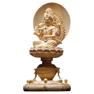 爱染明王神像木雕六臂唐密真言东密金刚实木雕刻摆件家居装饰品