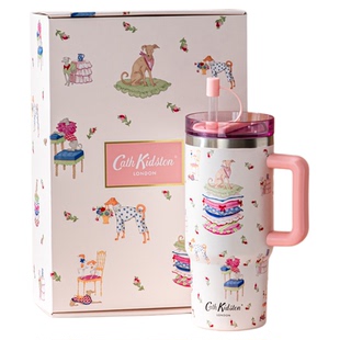 英国Cath Kidston礼盒装吸管杯保温杯女高颜值保冷杯大容量冰霸杯
