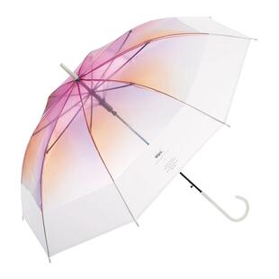 wpc透明雨伞女生高颜值渐变色大号伞长柄果冻雨伞104cm日系水母伞