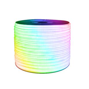 led霓虹灯带柔性圆形七彩闪烁变色装饰户外防水软灯管线条灯220v