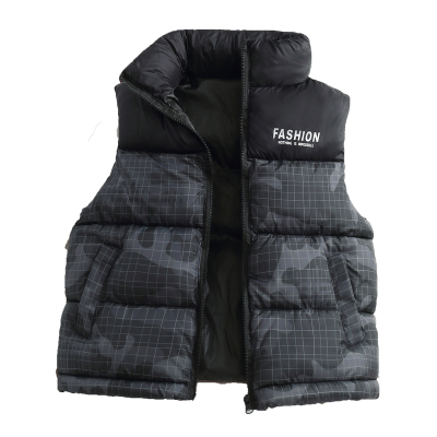 新款儿童羽绒棉马甲秋冬季男女童加厚保暖外穿背心中大童立领外套