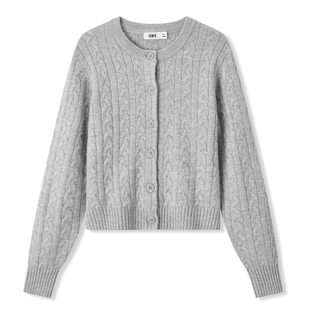 森柔毛衫|商场同款森马针织开衫女短款绞花2025新款冬季圆领衣服