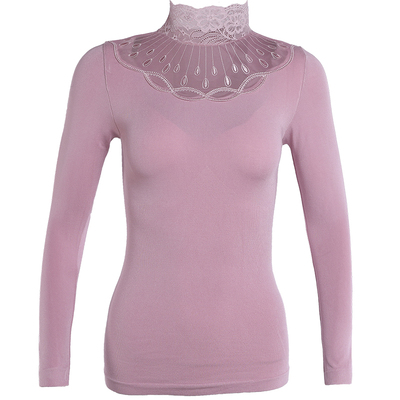 蕾丝中高领美体外穿长袖保暖内衣
