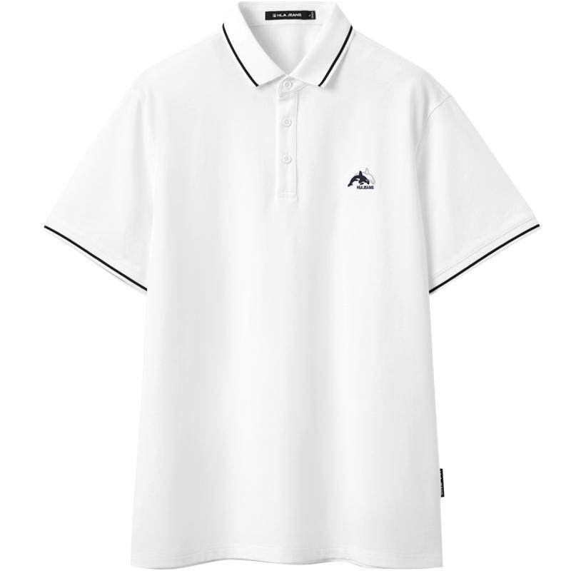 海澜之家旗下黑鲸时尚短袖polo衫男25年夏新翻领套头T恤一款多色