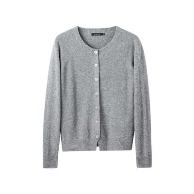 颜域100纯羊毛长袖针织开衫