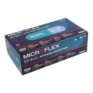 安思尔93-843加厚一次性无粉丁腈手套实验室耐用耐油防水清洁检查