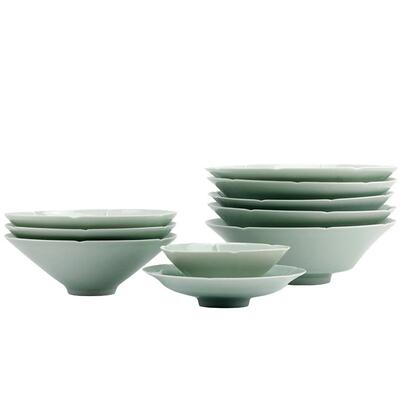 宋式风格餐具轻薄斗笠碗景德镇