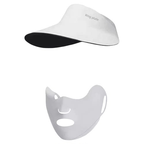 不贴脸防晒面罩女夏季冰丝口罩帽子两件套户外海边防紫外线脸基尼