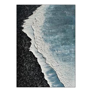简约现代蓝色海景客厅抽象装饰挂画星辰大海玄关走廊过道海浪壁画