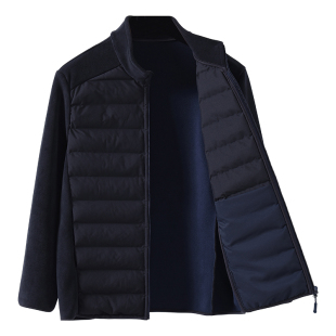 秋冬轻薄羊毛棉服加绒外套中老年人保暖棉衣大码夹克爸爸爷爷冬装