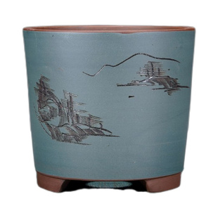 紫砂花盆君子兰花盆悬崖式圆柱桶形盆花卉绿植室内简约特价陶瓷盆