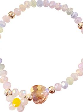 彩色多巴胺花朵串珠手链女