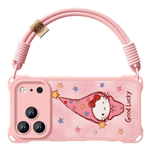 适用苹果17promax手机壳新年iphone17新款带挂绳16卡通pro全包防摔max复古小猫咪14pro高级15可爱13硅胶17pro