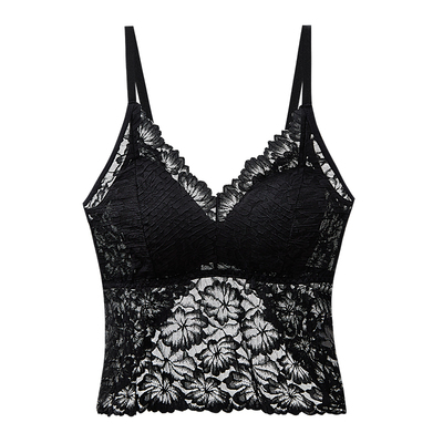 蕾丝美背吊带一体文胸罩背心