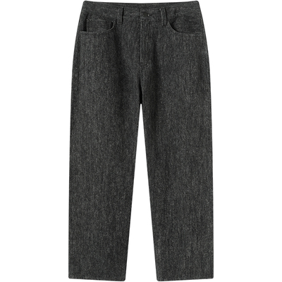 LEZORA磨毛雪花直筒牛仔裤