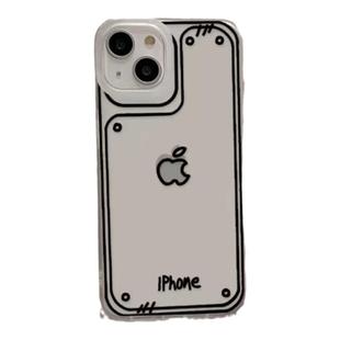线条苹果图标苹果17ProMax磨砂透明手机壳13/14plus华为15/16Pro荣耀7/8小米小米11/12p不撞款x/xs防摔保护套