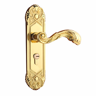 替换恒大精装房室内门锁5050锁体单舌插芯锁金色内门把手锁孔110