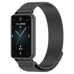 适用荣耀10/9手环表荣耀手环9NFC腕带金属替换带不锈钢卡扣表链磁吸编织透气男士女生夏天清凉防汗不易掉色