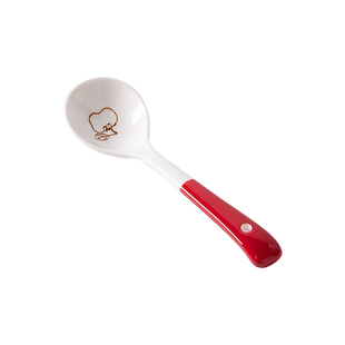 红色勺子家用小勺陶瓷勺长柄大汤勺ins风可爱高颜值小号吃饭调羹