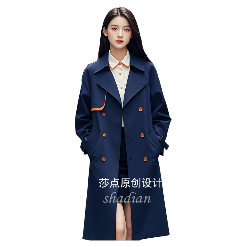 莎点秋季新款风衣中长款